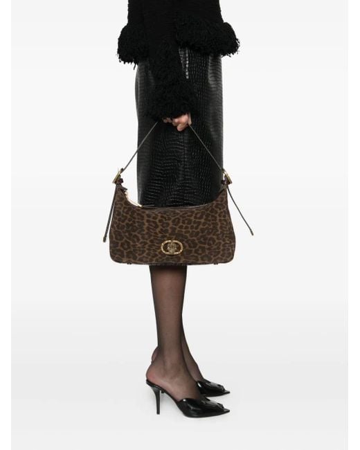 Kurt Geiger Brown Chelsea Animal-Print Shoulder Bag