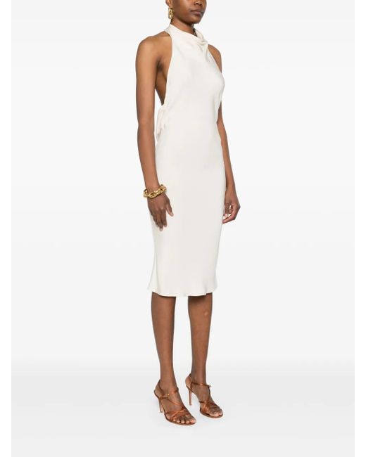 Tom Ford White Halterneck Sleeveless Midi Dress