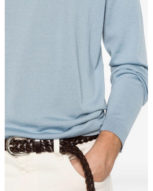FILIPPO DE LAURENTIIS Blue Crewneck Panelled T-Shirt for men