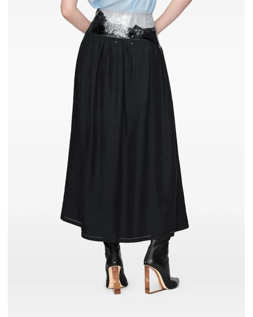 Maison Margiela Black Zip-Fastening Midi Skirt