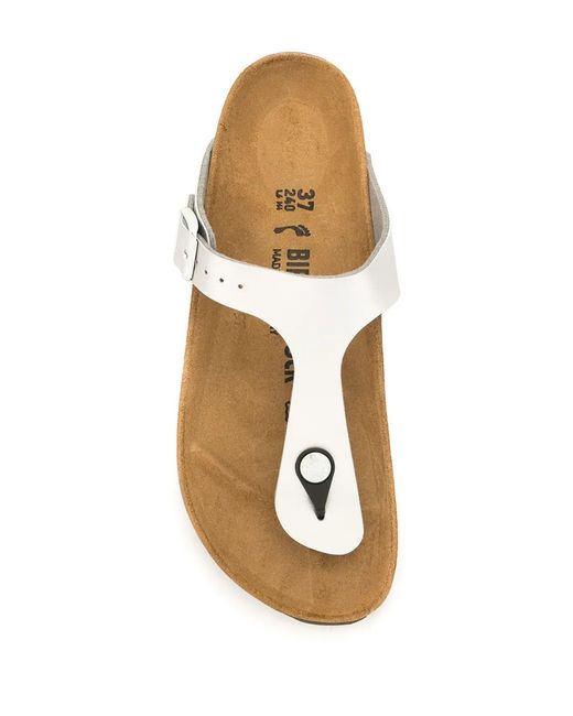 Birkenstock White Gizeh Slip-On Sandals