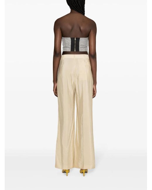 Forte_forte Gray Chevron-Knit Lurex Strapless Top