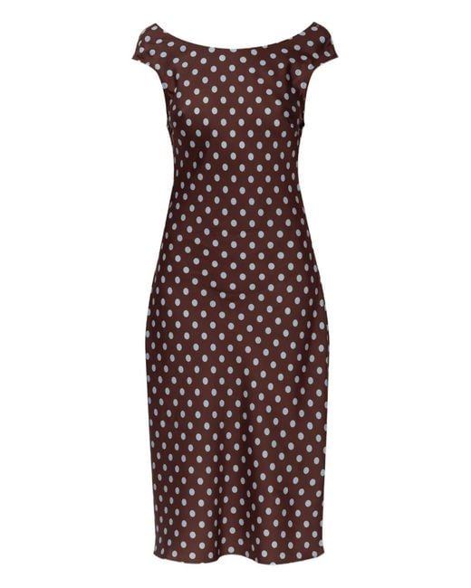 Posse Purple Polka Dot Midi Dress