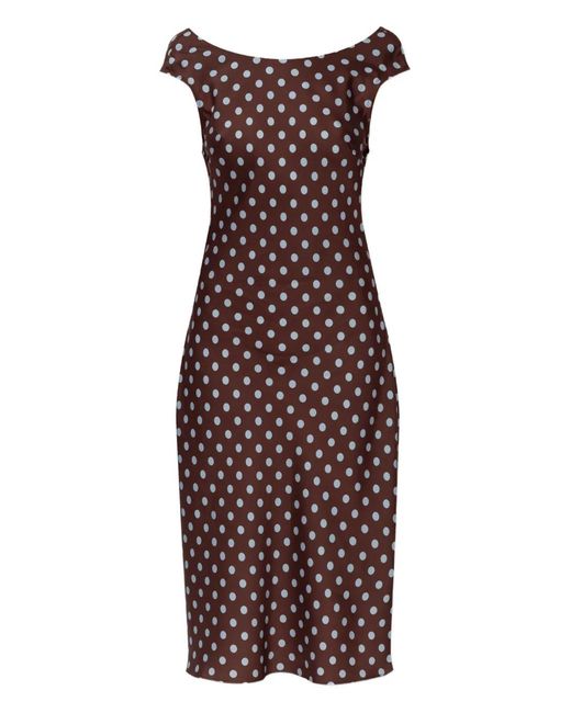 Posse Women's Purple Polka Dot Midi Dress