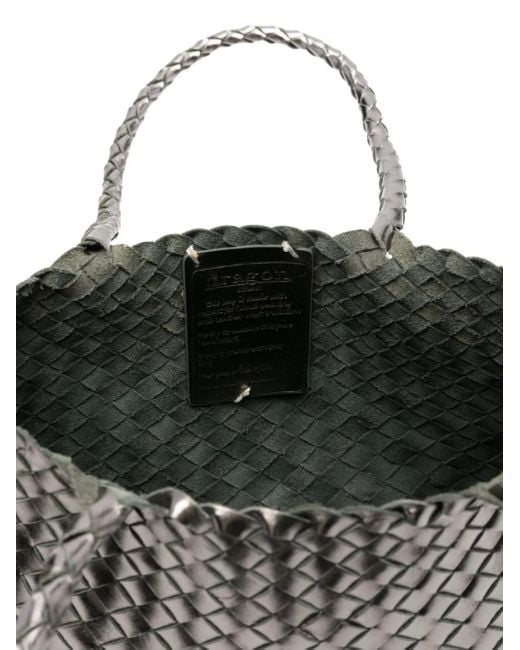 Bolso shopper tejido de piel Dragon Diffusion de color Black