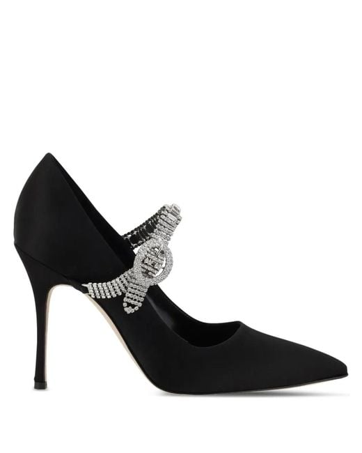 Manolo Blahnik Black Embellished Pumps