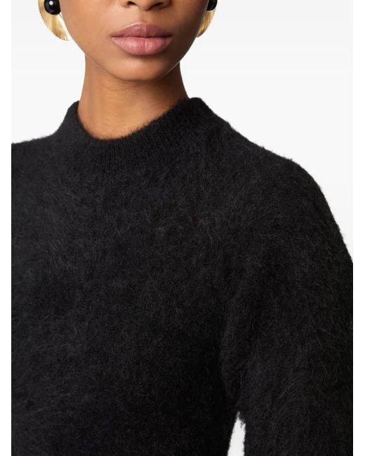 Nina Ricci Black Brushed-Knit Long-Sleeve Maxi Dress