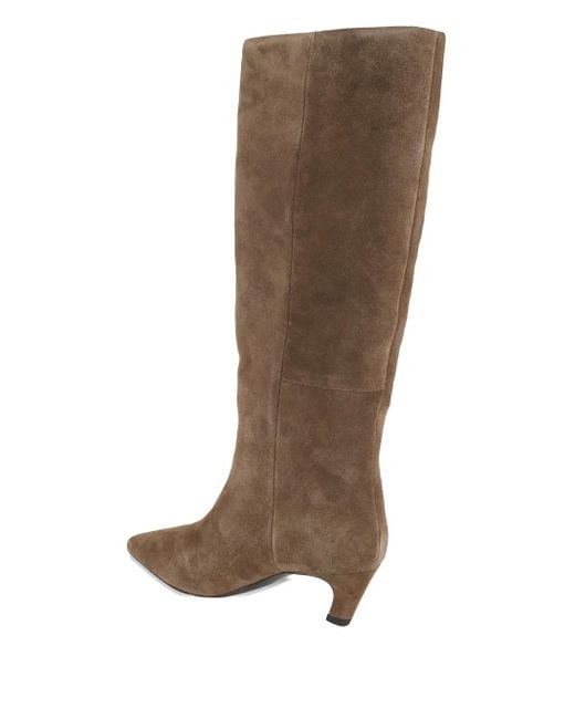 Ash Brown 50Mm Pointed-Toe Boots