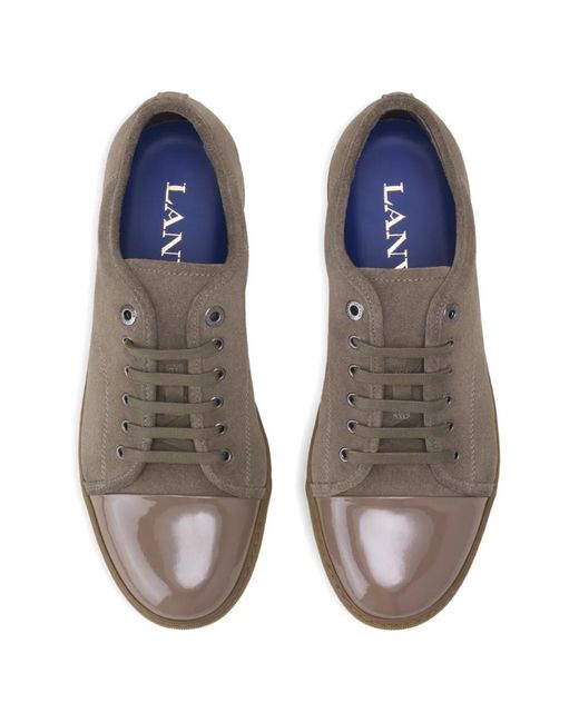 Lanvin Brown Lace-Up Sneakers for men