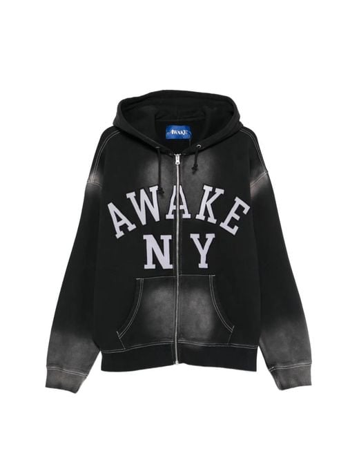 AWAKE NY Black Zip-Up Hoodie for men