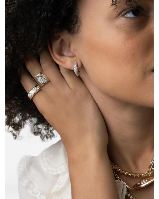UNIFORM OBJECT Brown Shard Huggies Earrings