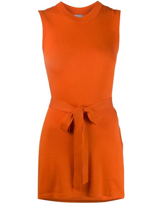 Malo Orange Tunique À Taille Ceinturée
