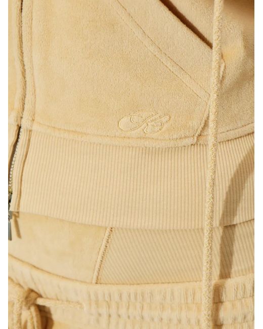 KNWLS White Paris Zip-Fastening Velvet Hoodie
