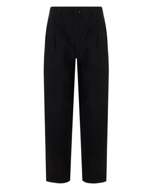 MYTHINKS Black Button-Fastening Trousers