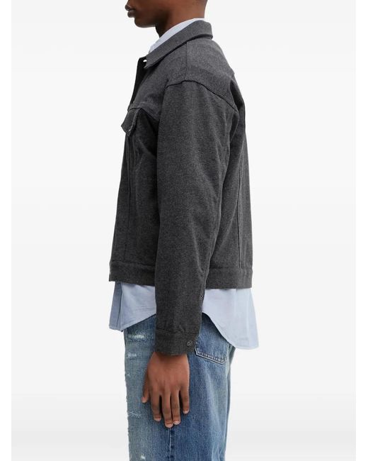 Beams Plus Black Button-Up Jacket for men