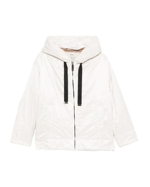 Max Mara White Greenh Hooded Padded Jacket