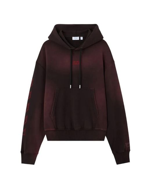 Off-White c/o Virgil Abloh Purple X Ac Milan Logo-Embroidered Hoodie for men