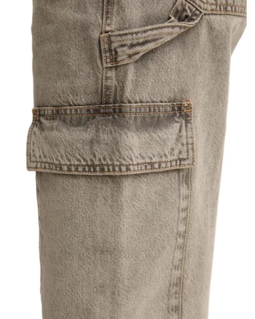 Desigual Gray Cargo-Pocket Side-Split Jeans
