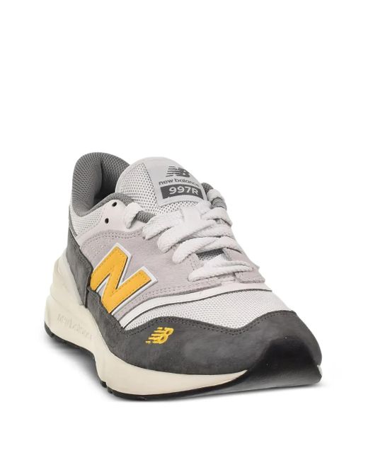 New Balance White 997R Suede Sneakers for men