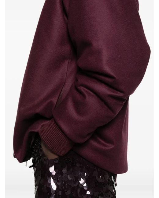 Jil Sander Purple Zip-Up Wool Bomber Jacket for men
