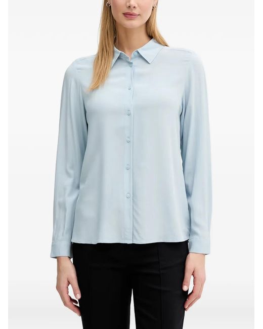 Benetton Blue Long-Sleeve Button-Down Shirt