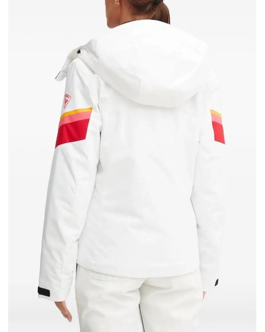 Rossignol White Strawpile Hooded Ski Jacket