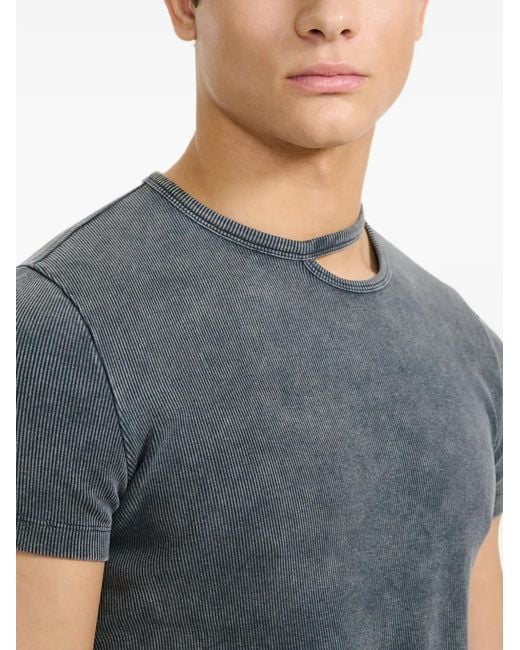 Louis-Gabriel Nouchi Blue Asymmetric-Cutout Ribbed T-Shirt