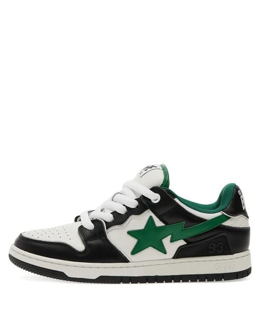 A Bathing Ape Green Bape Sk8 Sta #1 M2 Lace-Up Sneakers for men