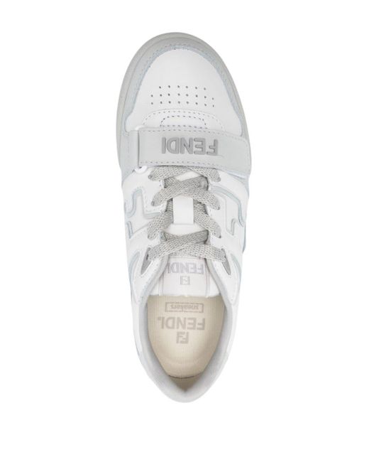Fendi Match Leren Sneakers in het White