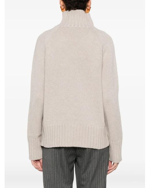 Max Mara Brown Max Mara Raglan-Sleeve Sweater With Funnel Neck