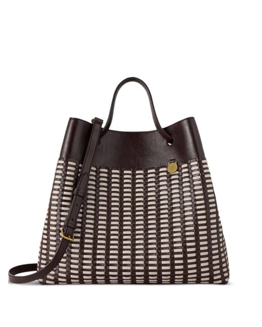 Mulberry Black Ebony & Eggshell Woven-Design Leather Tote Bag