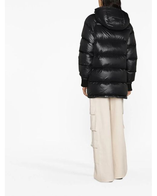 DSquared² Black Logo-patch Padded Coat