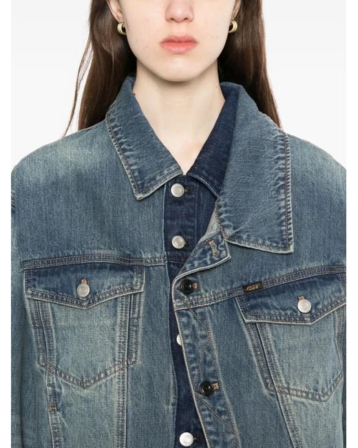 ANDERSSON BELL Blue Asymmetric Layered Denim Jacket