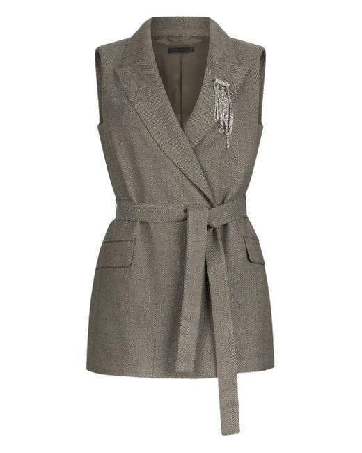 Veston À Broche Chevrons Liu Jo en coloris Gray