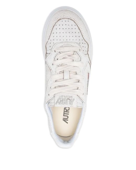 Autry White Medalist Perforated Leather Sneakers