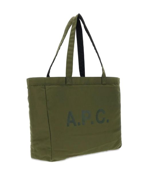 A.P.C. Black Logo-Print Tote Bag for men