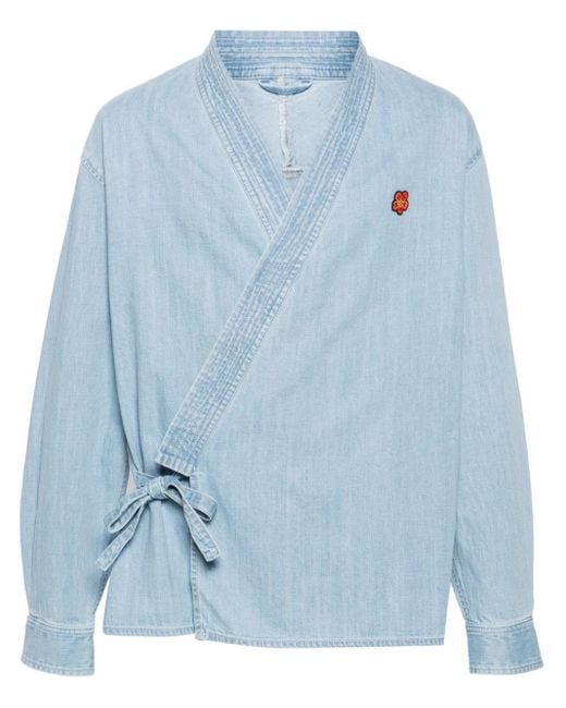 Veste en jean d'inspiration kimono KENZO pour homme en coloris Blue