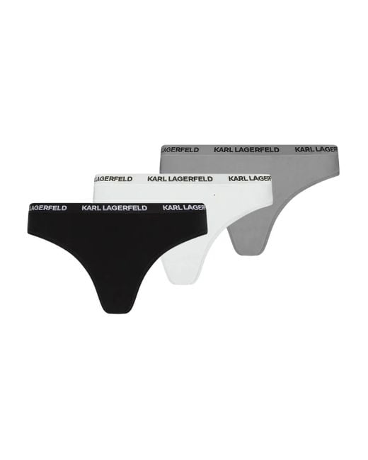 Karl Lagerfeld Black Drei Tangas Mit Logo-Bund