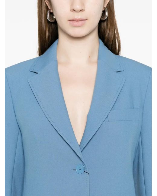 Weekend by Maxmara Blue Buttonned Pockets Blazer