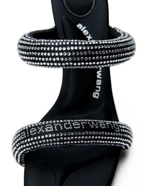 Alexander Wang White Stiletto Sandals With Crystal Embellishments