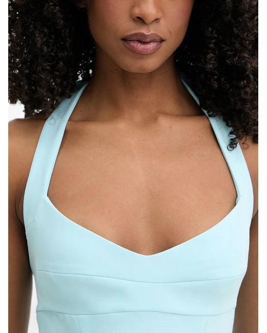 Bardot Blue Deserae Halterneck Flared Mini Dress