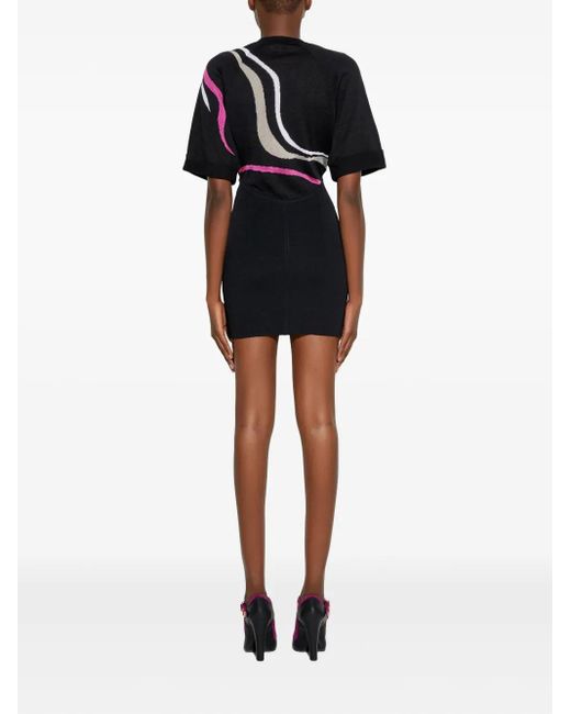 Emilio Pucci Black Marmo-Print Dress