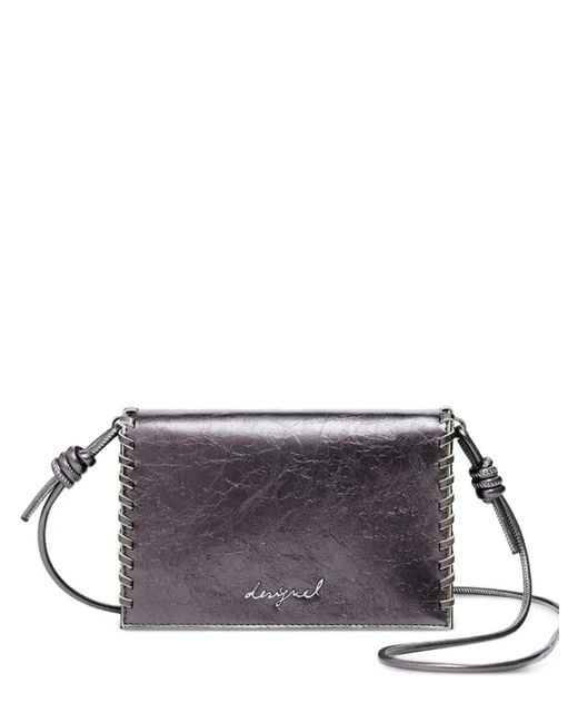 Desigual Gray Logo-Plaque Wallet