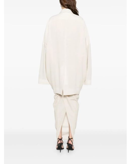 Rick Owens White Oversized Arrowhead Blazer