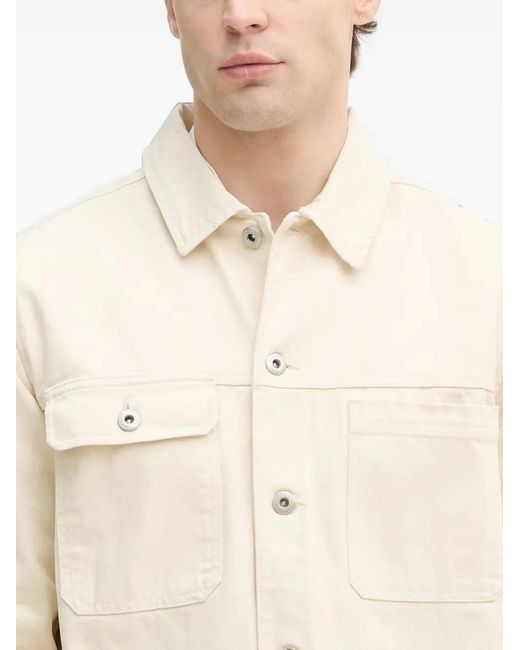 Lindbergh Natural Flap-Pocket Denim Jacket for men
