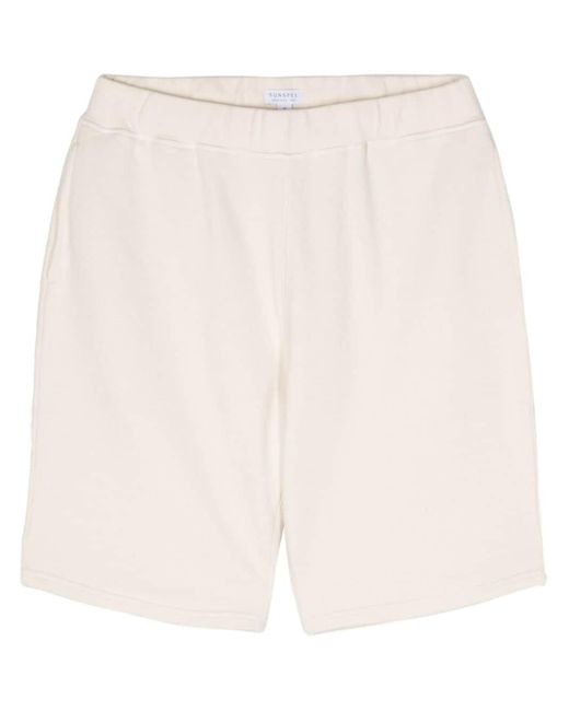 Sunspel Seam-detail Cotton Shorts in het Natural voor heren