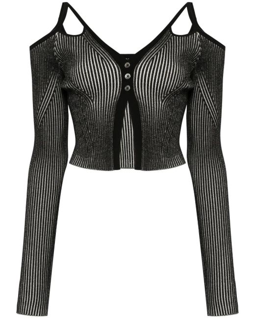 Feng Chen Wang Black Cardigan Mit Cut-Outs