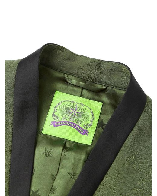 Shanghai Tang Green Single-Breasted Blazer for men