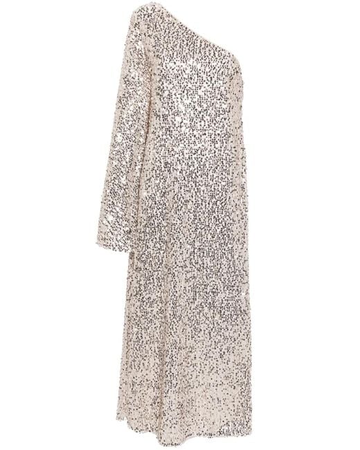 ROTATE BIRGER CHRISTENSEN White Sequin Embellished One-Shoulder Dress