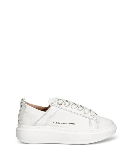 Alexander Smith White Wembley Laced Sneakers